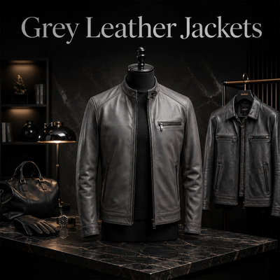 Grey leather jackets