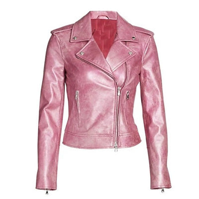 Ashleigh Murray Riverdale S05 Pink Biker Leather Jacket