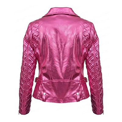 Billie Connelly Sex Life Pink Leather Jacket