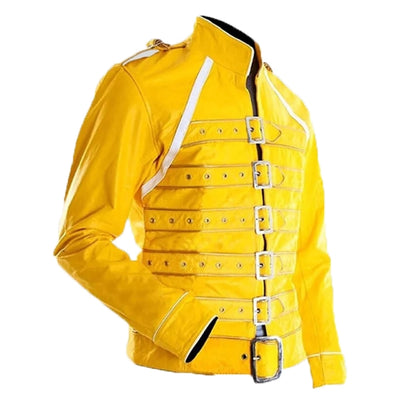 Freddie Mercury Yellow Faux Leather Jacket