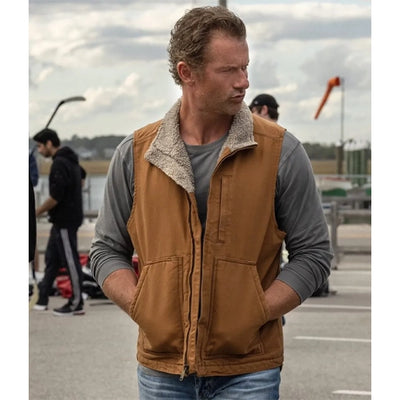 James Badge Dale Hightown Season 02 Brown Cotton Vest