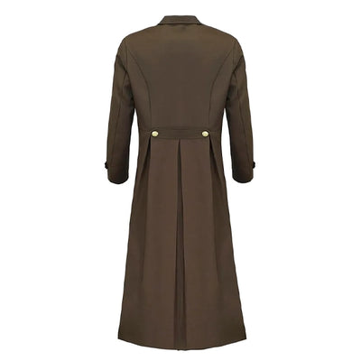 Victorian Steampunk Gothic Medieval Brown Cotton Coat