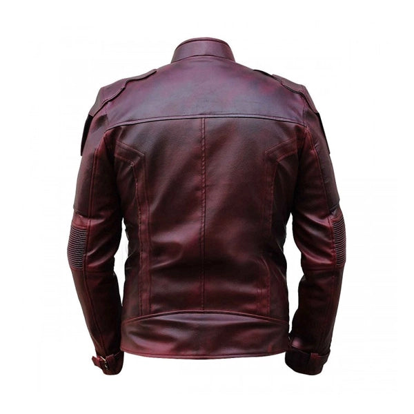 Star Lord Guardians Of The Galaxy 2 Maroon Leather Jacket