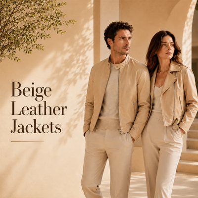 Beige Leather Jackets