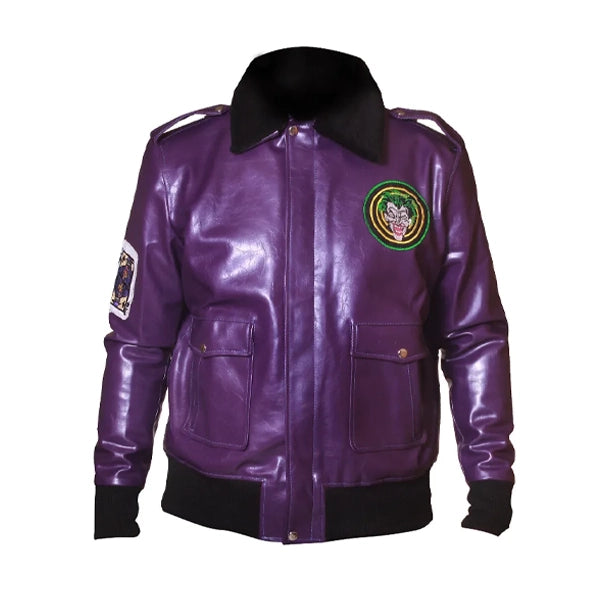 Batman Joker Goon Purple Leather Jacket