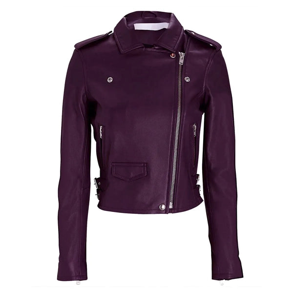 Big Sky S03 Katheryn Winnick Plum Leather Jacket