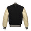 Black letterman Jacket With Cream Sleeves
