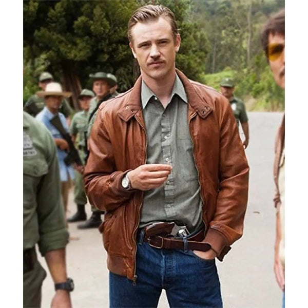 Boyd Holbrook Narcos brown Leather Jacket
