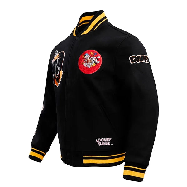 Daffy Duck Looney Tunes Black Varsity Jacket
