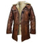 Dark Knight Rises Tom Hardy Shearling Brown Real Leather Bane Coat