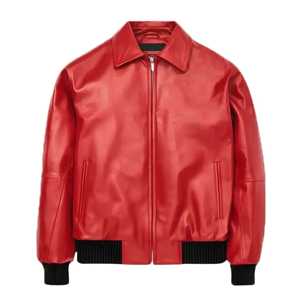 Drake Albanian Red Leather Jacket