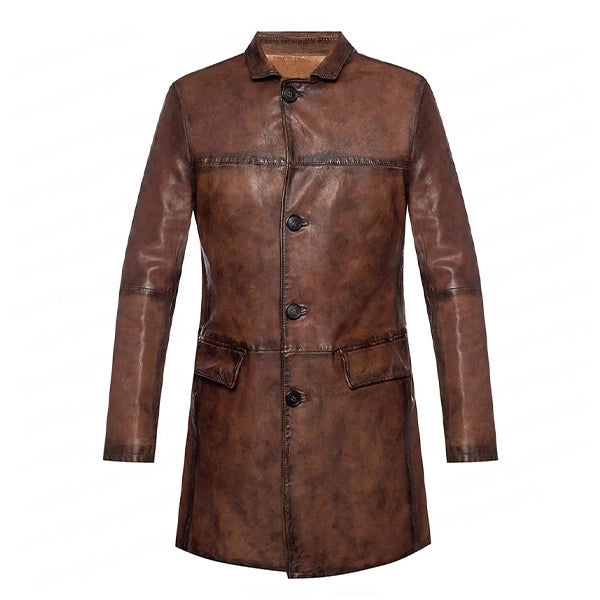 Dwayne Johnson Red Notice Brown Leather Coat
