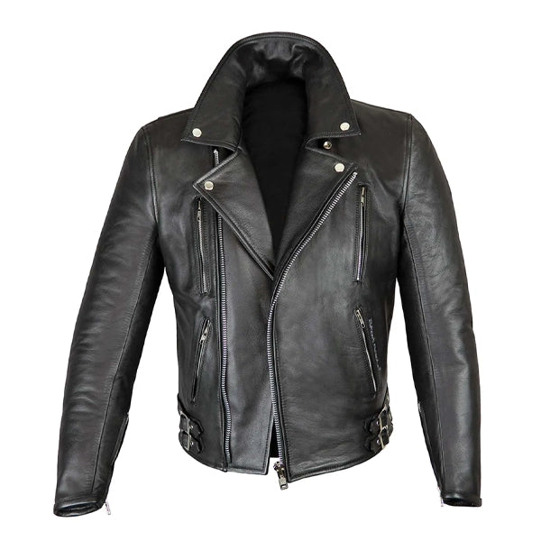 Elite Patrol Biker Classic Black Leather Jacket

