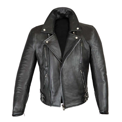 Elite Patrol Biker Classic Black Leather Jacket
