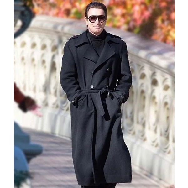 Halston Ewan Mcgregor Black Wool Coat
