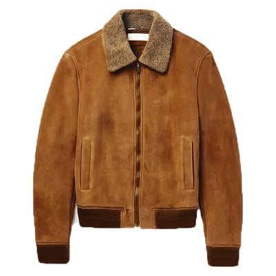 Harry Styles Brown Suede Aviator Jacket
