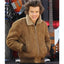 Harry Styles Brown Suede Brown Aviator Jacket
