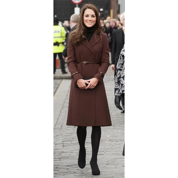 Hobbs Celeste Chestnut Brown Wool Coat