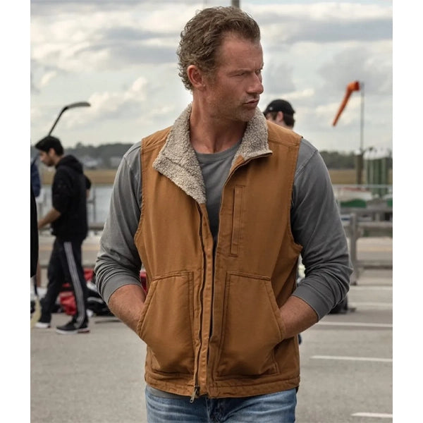 James Badge Dale Hightown Season 02 Brown Cotton Vest