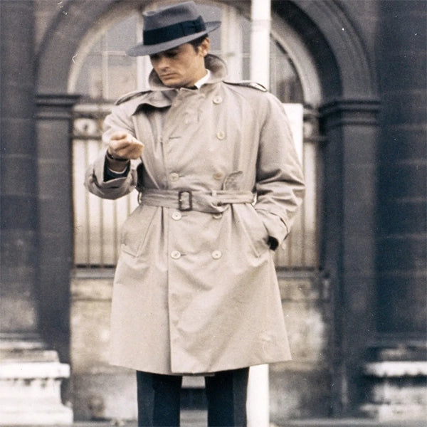 Jef Costello Le Samourai Double Breasted Beige Coat
