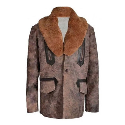 Justice League Jason Momoa Fur Shawl Collar Leather Jacket