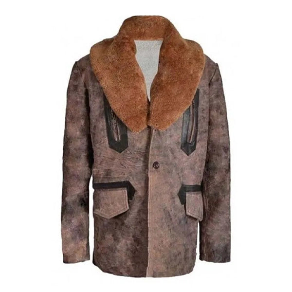 Justice League Jason Momoa Fur Shawl Collar Leather Jacket
