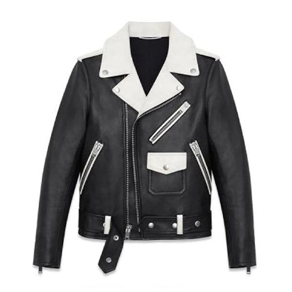 Justin Bieber Black and White Biker Jacket