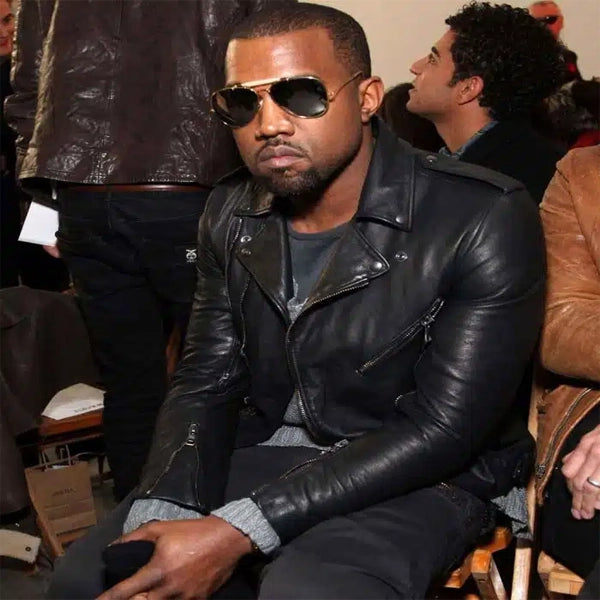 Kanye West Black Leather Jacket
