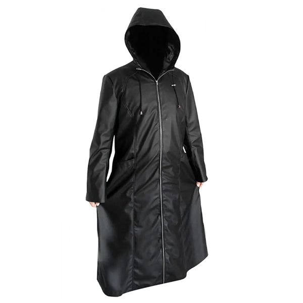 Kingdom Heart Black Leather Coat