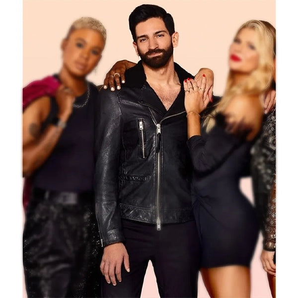 Kris Kelkar Swiping America Black Leather Jacket
