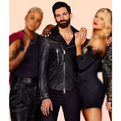 Kris Kelkar Swiping America Black Leather Jacket

