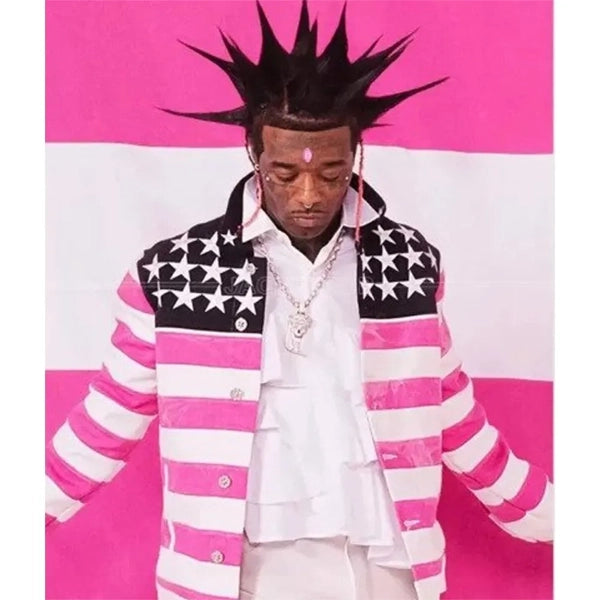 Lil Uzi Vert American Flag Leather Jacket