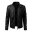 Mens Vintage Black Sheepskin Leather Jacket