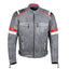 Mens Vintage Cafe Racer Grey Leather Jacket