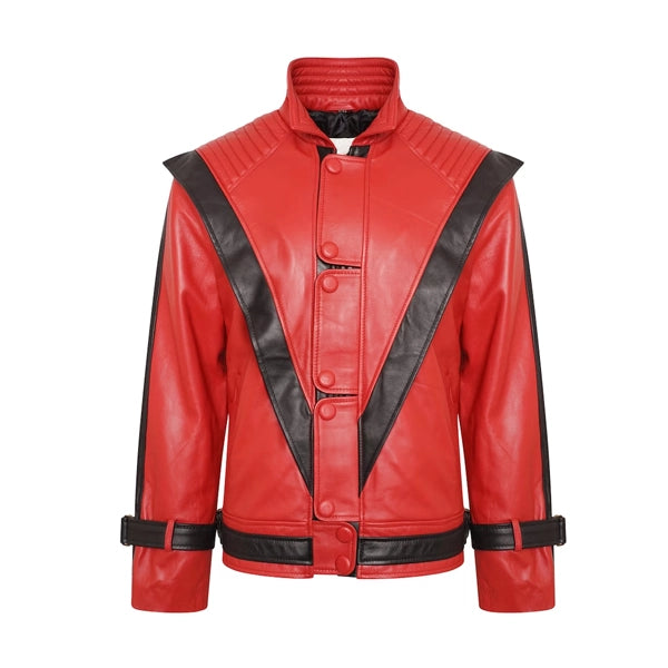 Michael Jackson Thriller Red And Black Leather Jacket