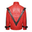 Mj thriller red and black leather jacket