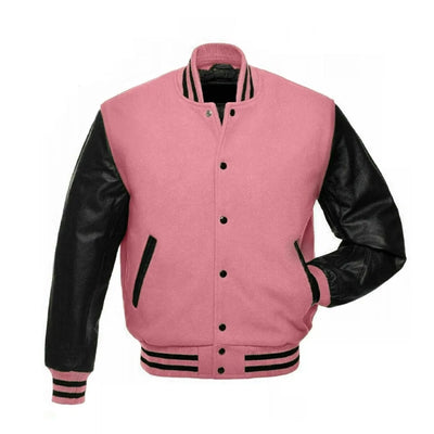 Pink And Black Letterman Jacket

