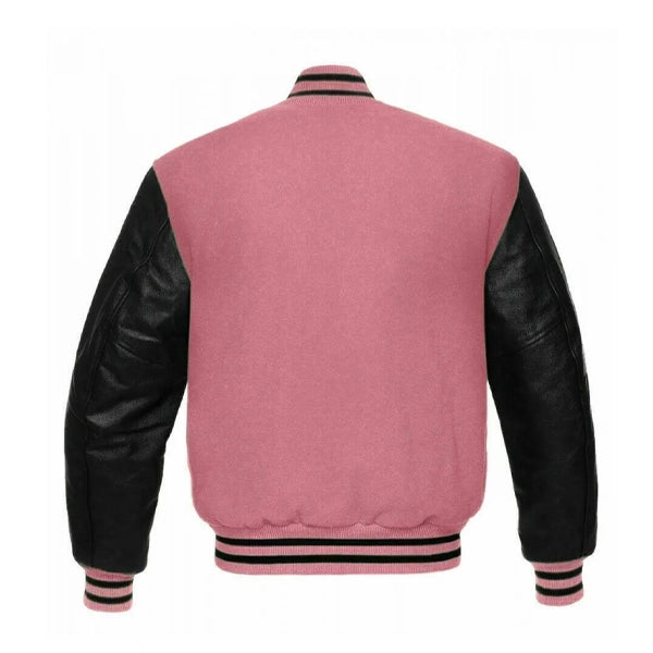 Pink And Black varsity Jacket
