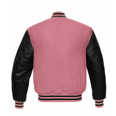 Pink And Black varsity Jacket
