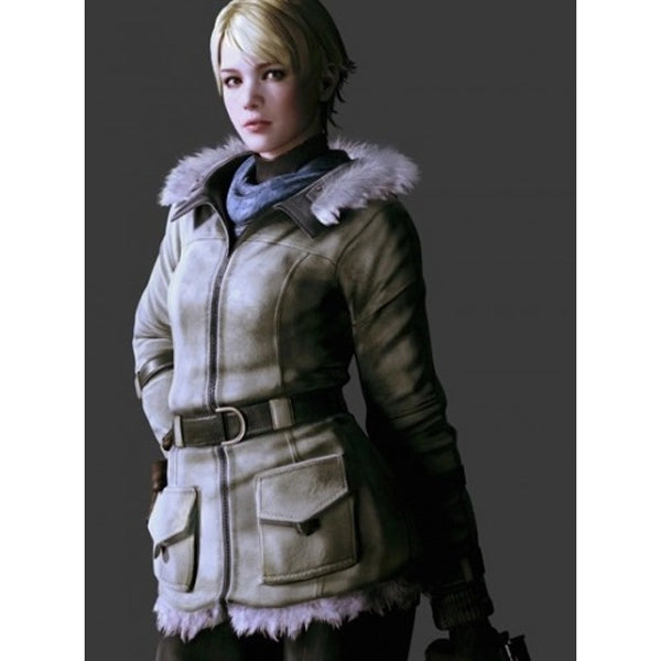 Resident Evil 6 Sherry Birkin Grey Leather Jacket