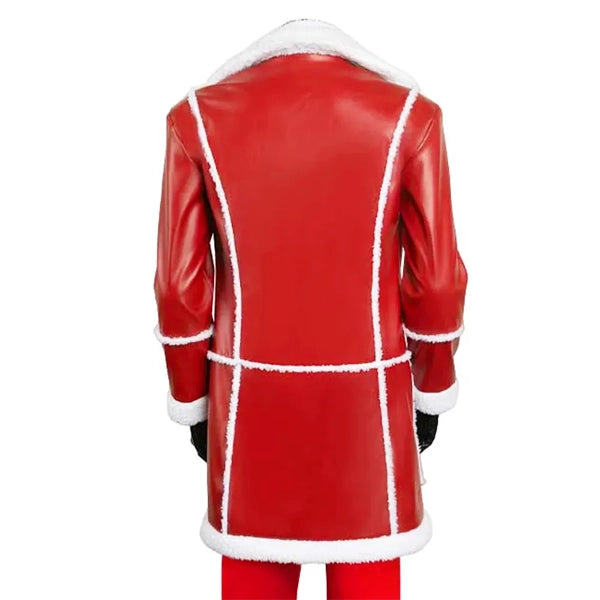 Santa Claus Red Leather Coat