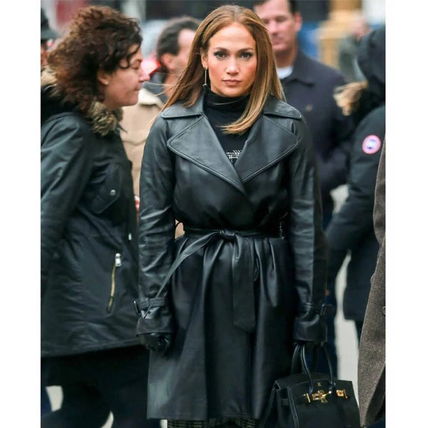 Second Act Jennifer Lopez Black Leather Coat
