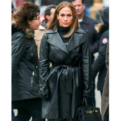 Second Act Jennifer Lopez Black Leather Coat
