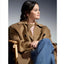 Selena Gomez Brown wool Trench Coat