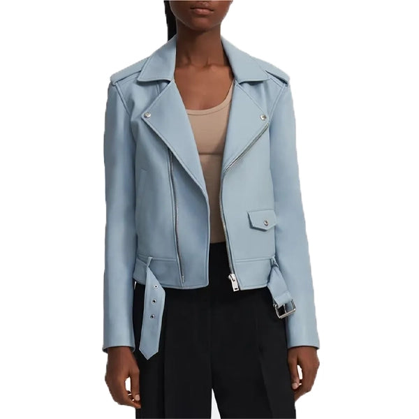 Single Drunk Female Sofia Black D Elia Blue Leather Jacket