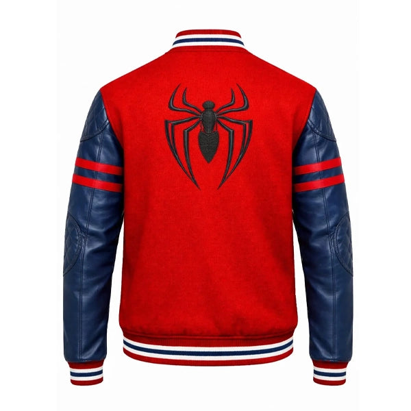 Spiderman Red And Blue Letterman Jacket