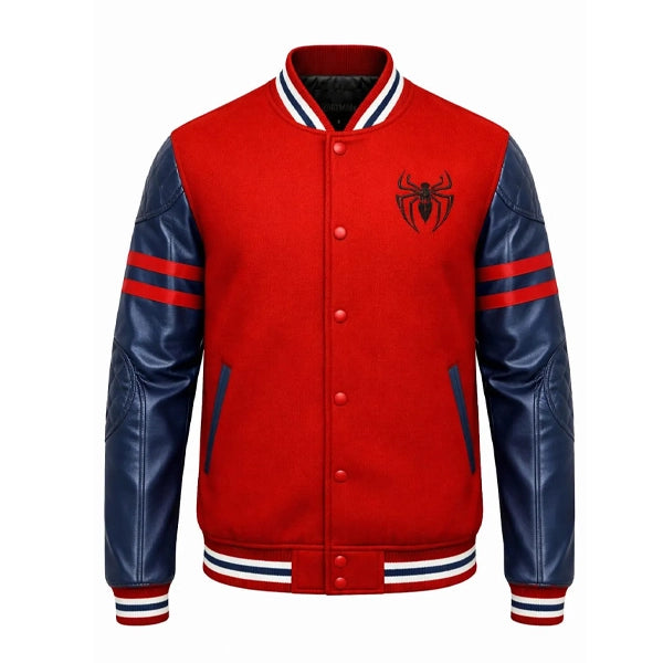 Spiderman Red And Blue Varsity Jacket