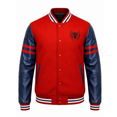 Spiderman Red And Blue Varsity Jacket