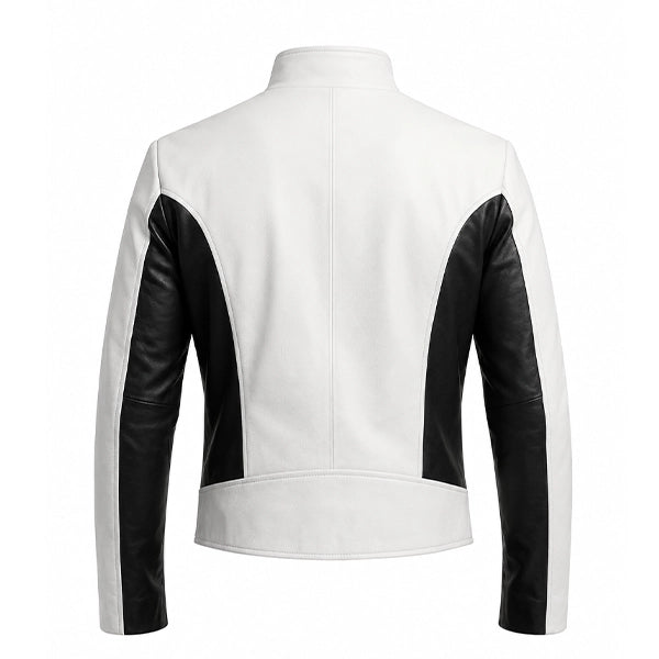 Spiderman White And Black Emblem Leather Jacket
