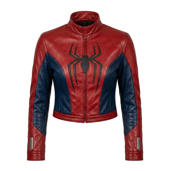 Spiderman Womens Cropped Leather Jacket